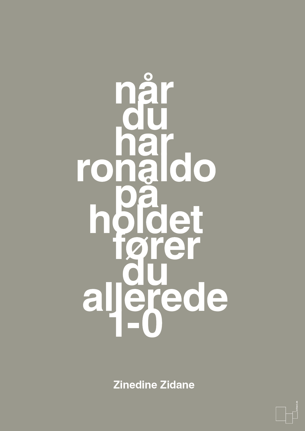 plakat: når du har ronaldo på holdet fører du allerede 1-0 - battleship gray-Fodbold-A1two3