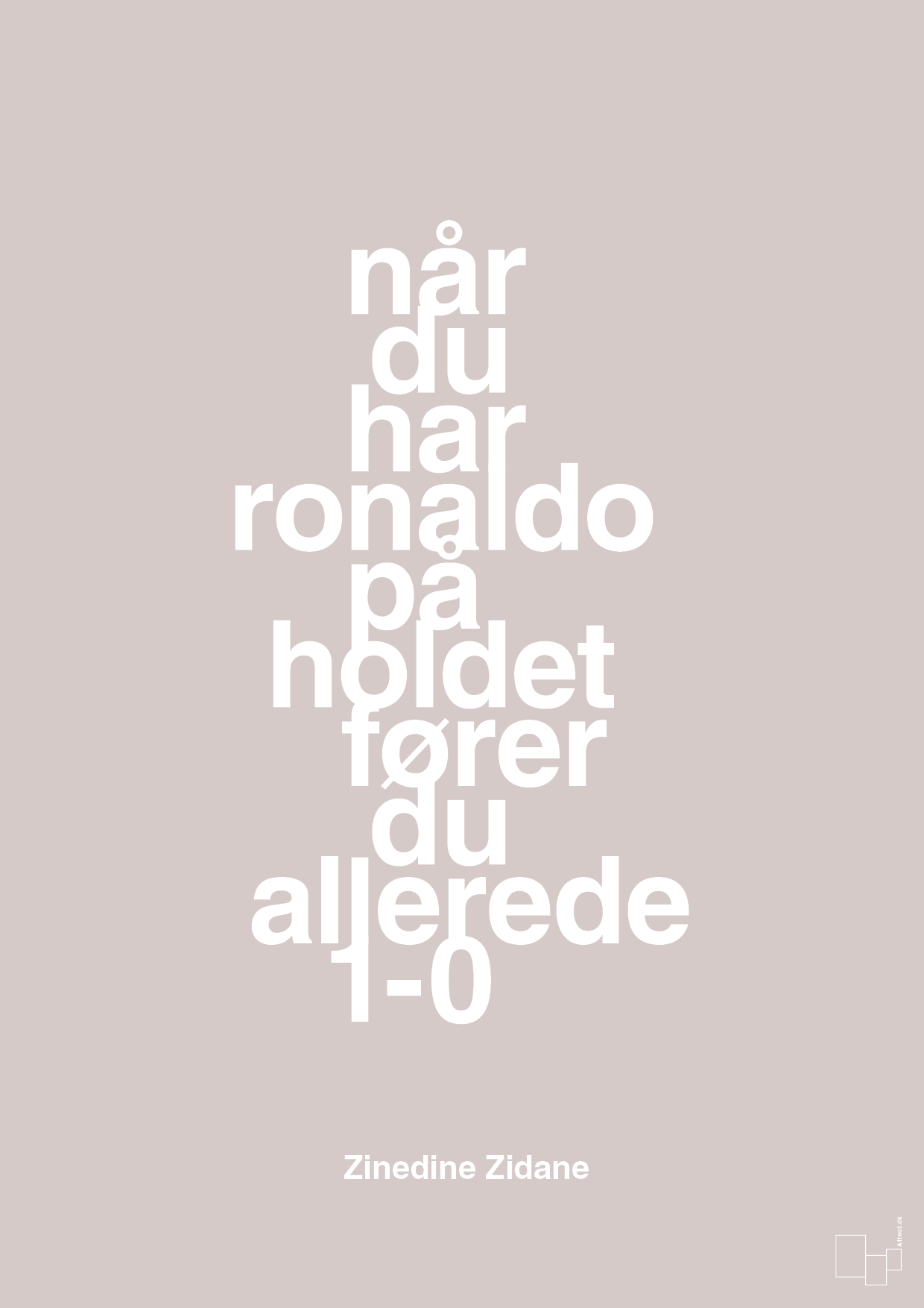 plakat: når du har ronaldo på holdet fører du allerede 1-0 - broken beige-Fodbold-A1two3