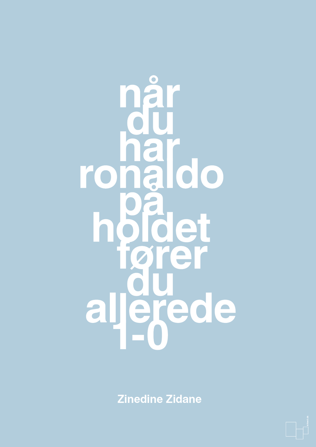 plakat: når du har ronaldo på holdet fører du allerede 1-0 - heavenly blue-Fodbold-A1two3
