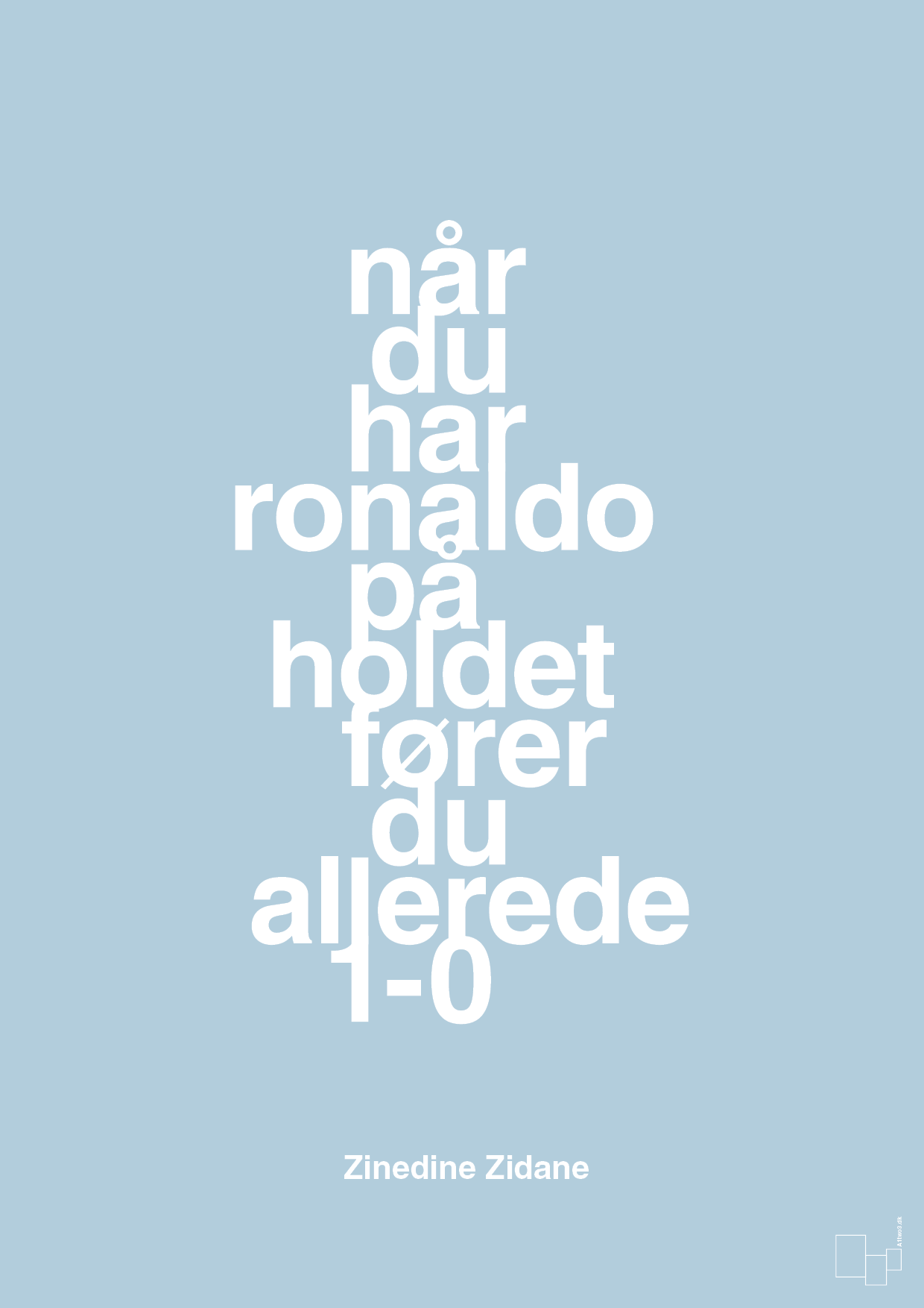 plakat: når du har ronaldo på holdet fører du allerede 1-0 - heavenly blue-Fodbold-A1two3