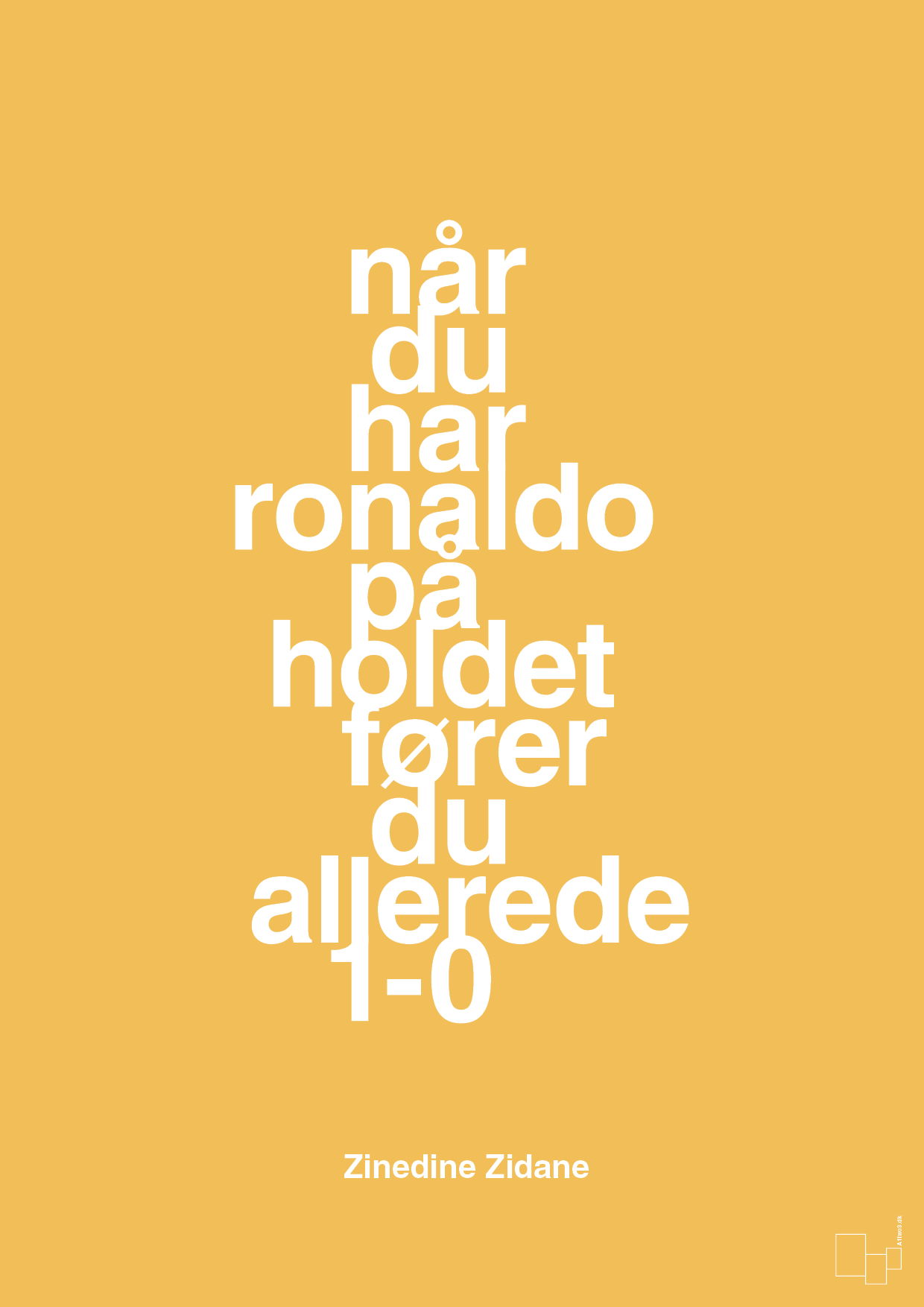 plakat: når du har ronaldo på holdet fører du allerede 1-0 - honeycomb-Fodbold-A1two3
