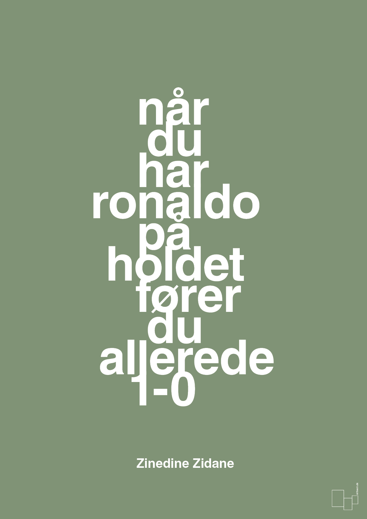 plakat: når du har ronaldo på holdet fører du allerede 1-0 - jade-Fodbold-A1two3