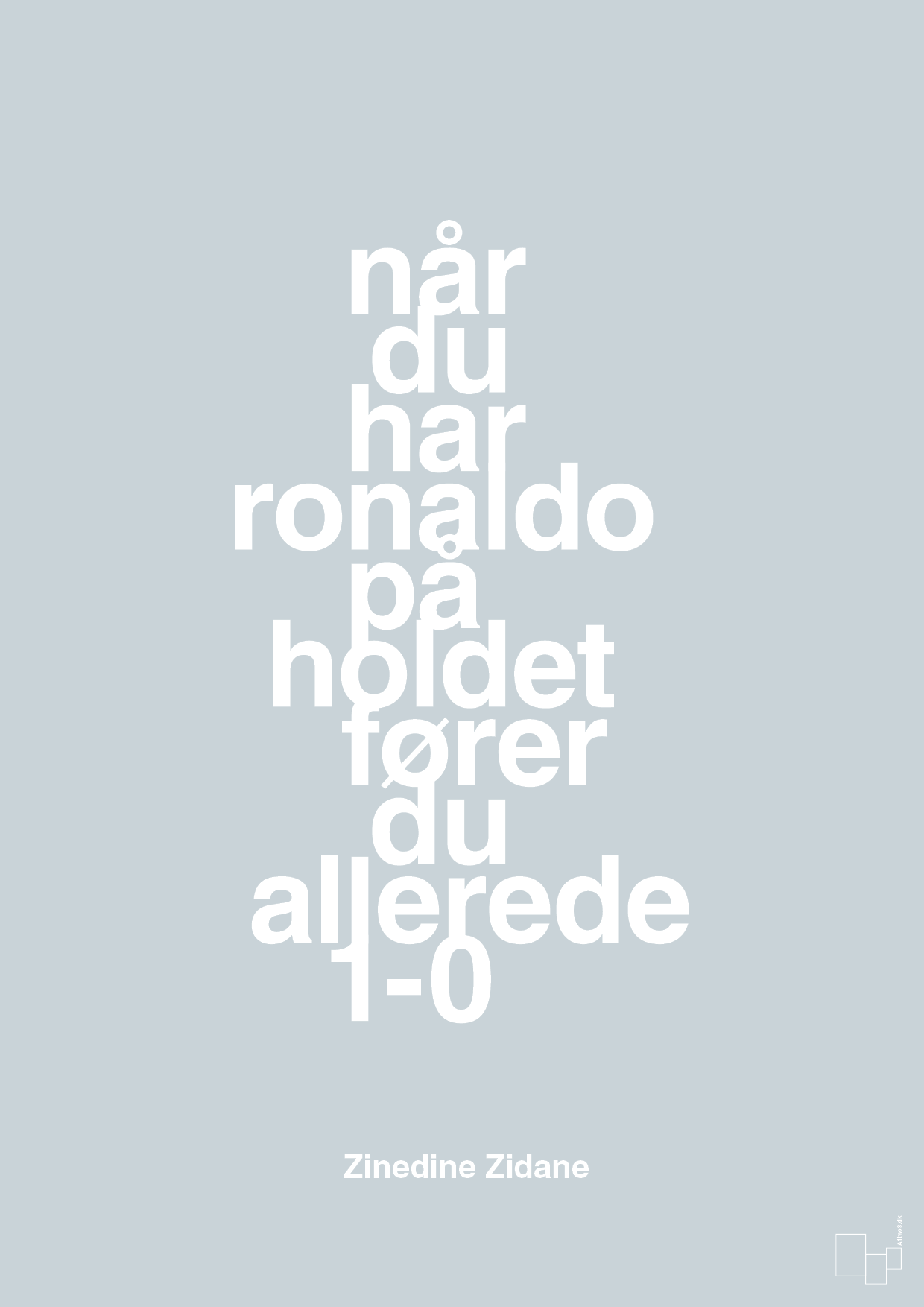 plakat: når du har ronaldo på holdet fører du allerede 1-0 - light drizzle-Fodbold-A1two3