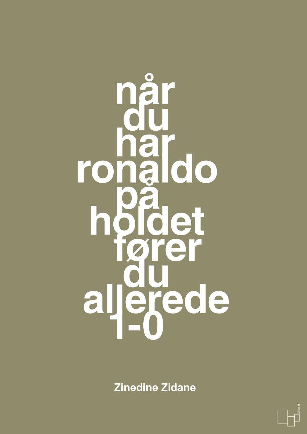 plakat: når du har ronaldo på holdet fører du allerede 1-0 - misty forrest-Fodbold-A1two3