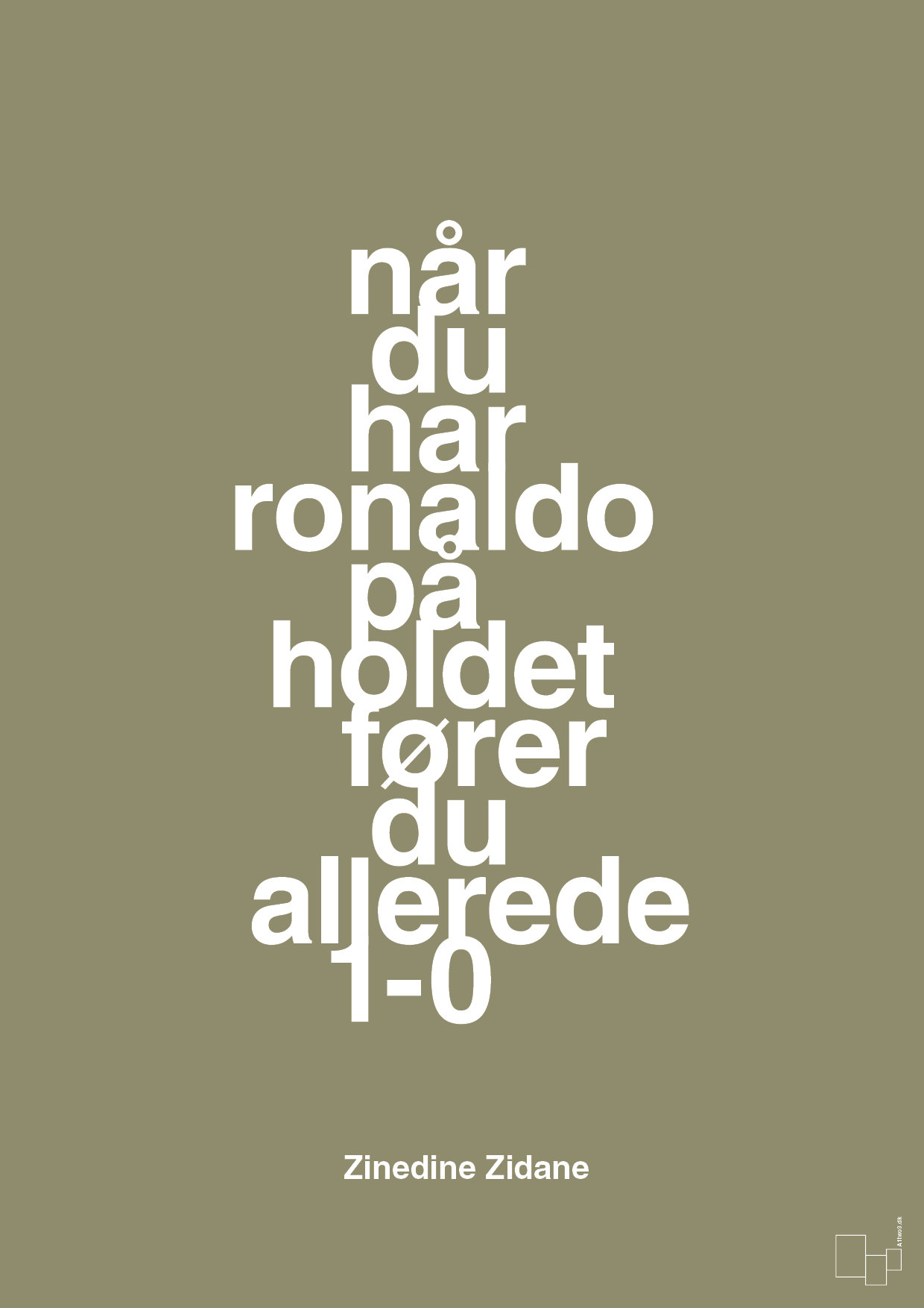 plakat: når du har ronaldo på holdet fører du allerede 1-0 - misty forrest-Fodbold-A1two3
