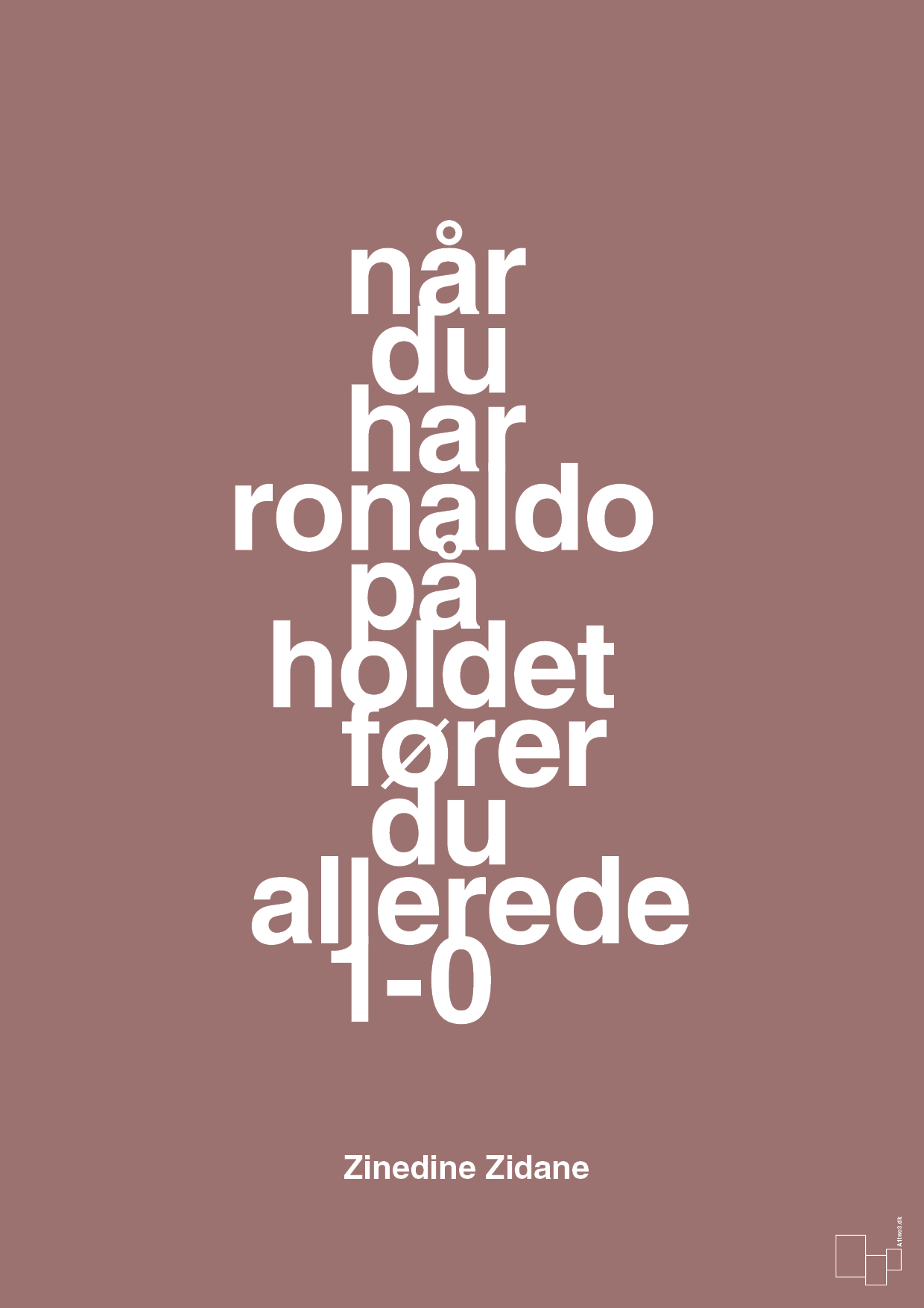 plakat: når du har ronaldo på holdet fører du allerede 1-0 - plum-Fodbold-A1two3