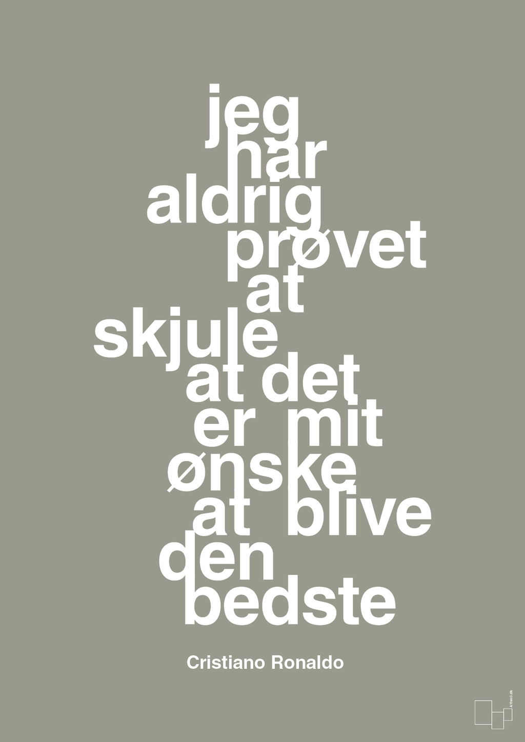 plakat: jeg har aldrig prøvet at skjule at det er mit ønske at blive den bedste - battleship gray-Fodbold-A1two3