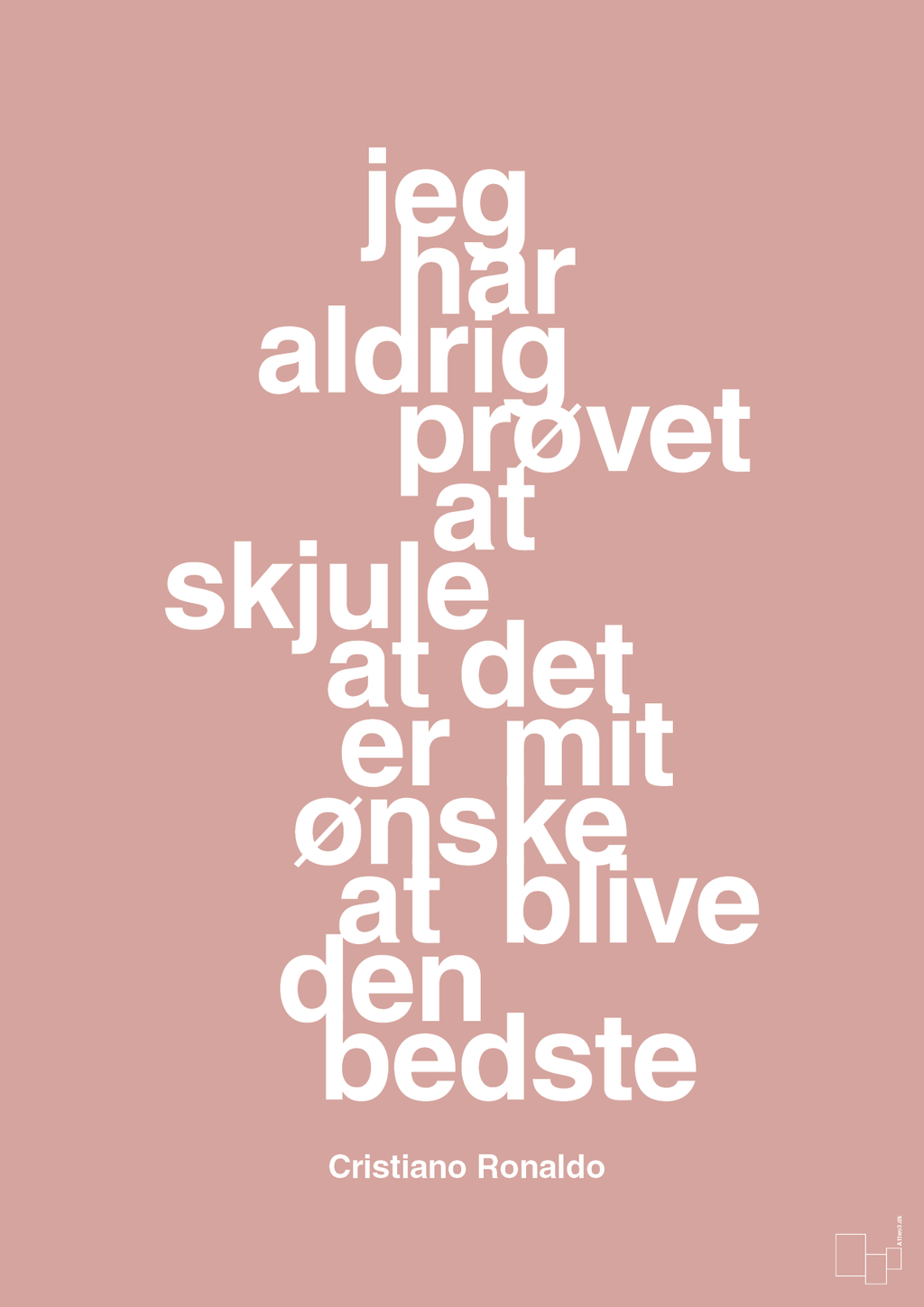 plakat: jeg har aldrig prøvet at skjule at det er mit ønske at blive den bedste - bubble shell-Fodbold-A1two3