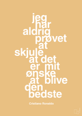 plakat: jeg har aldrig prøvet at skjule at det er mit ønske at blive den bedste - charismatic-Fodbold-A1two3