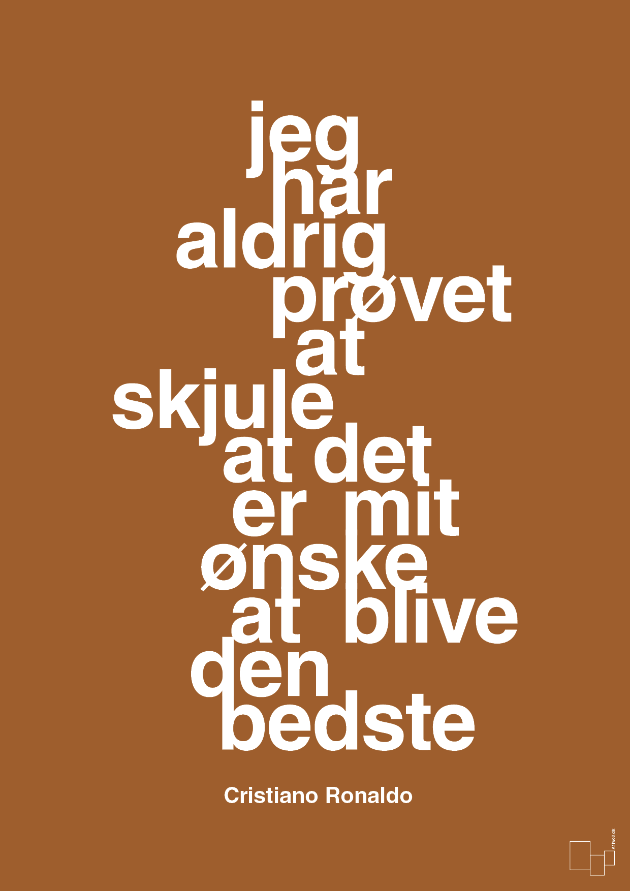 plakat: jeg har aldrig prøvet at skjule at det er mit ønske at blive den bedste - cognac-Fodbold-A1two3