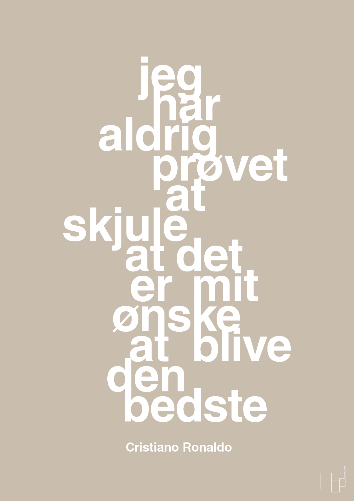 plakat: jeg har aldrig prøvet at skjule at det er mit ønske at blive den bedste - creamy mushroom-Fodbold-A1two3