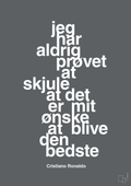 plakat: jeg har aldrig prøvet at skjule at det er mit ønske at blive den bedste - graphic charcoal-Fodbold-A1two3
