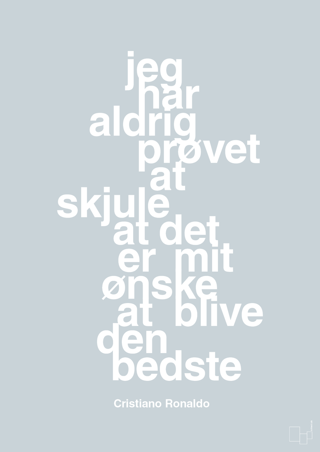 plakat: jeg har aldrig prøvet at skjule at det er mit ønske at blive den bedste - light drizzle-Fodbold-A1two3