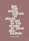 plakat: jeg har aldrig prøvet at skjule at det er mit ønske at blive den bedste - plum-Fodbold-A1two3