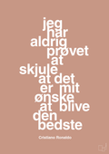 plakat: jeg har aldrig prøvet at skjule at det er mit ønske at blive den bedste - powder-Fodbold-A1two3