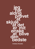 plakat: jeg har aldrig prøvet at skjule at det er mit ønske at blive den bedste - red pepper-Fodbold-A1two3