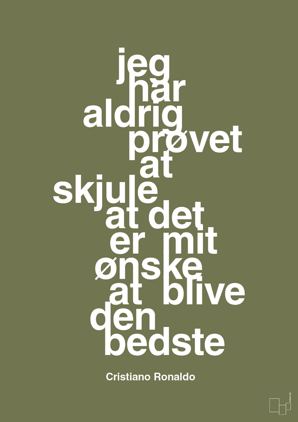 plakat: jeg har aldrig prøvet at skjule at det er mit ønske at blive den bedste - secret meadow-Fodbold-A1two3