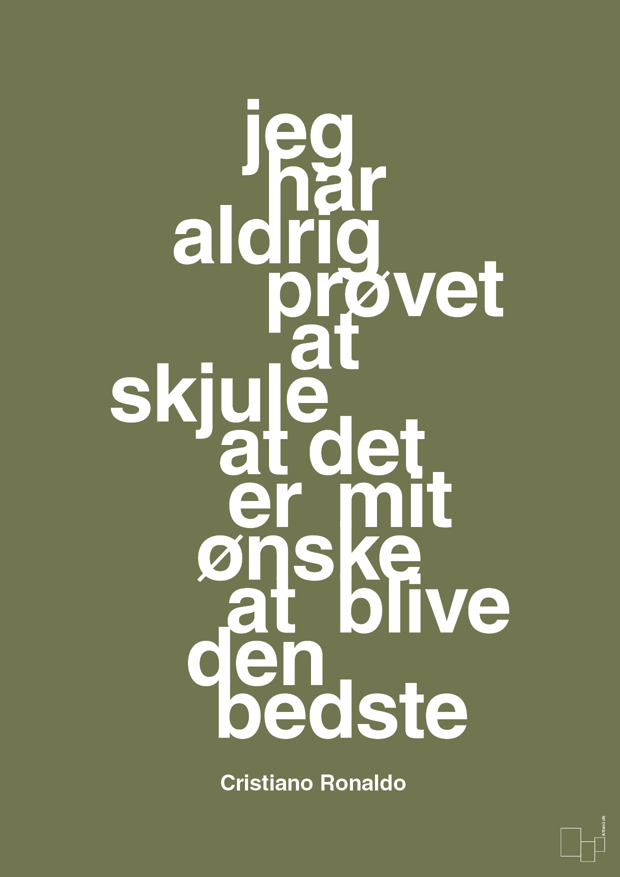 plakat: jeg har aldrig prøvet at skjule at det er mit ønske at blive den bedste - secret meadow-Fodbold-A1two3