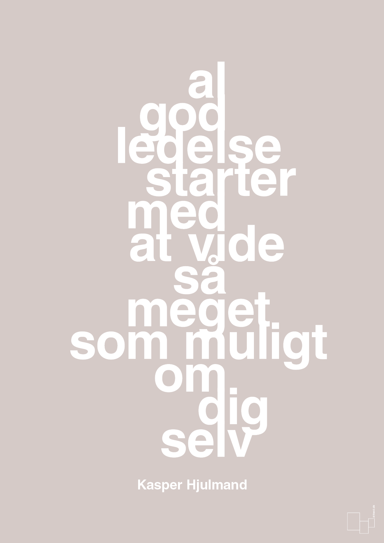plakat: al god ledelse starter med at vide så meget som muligt om dig selv - broken beige-Fodbold-A1two3