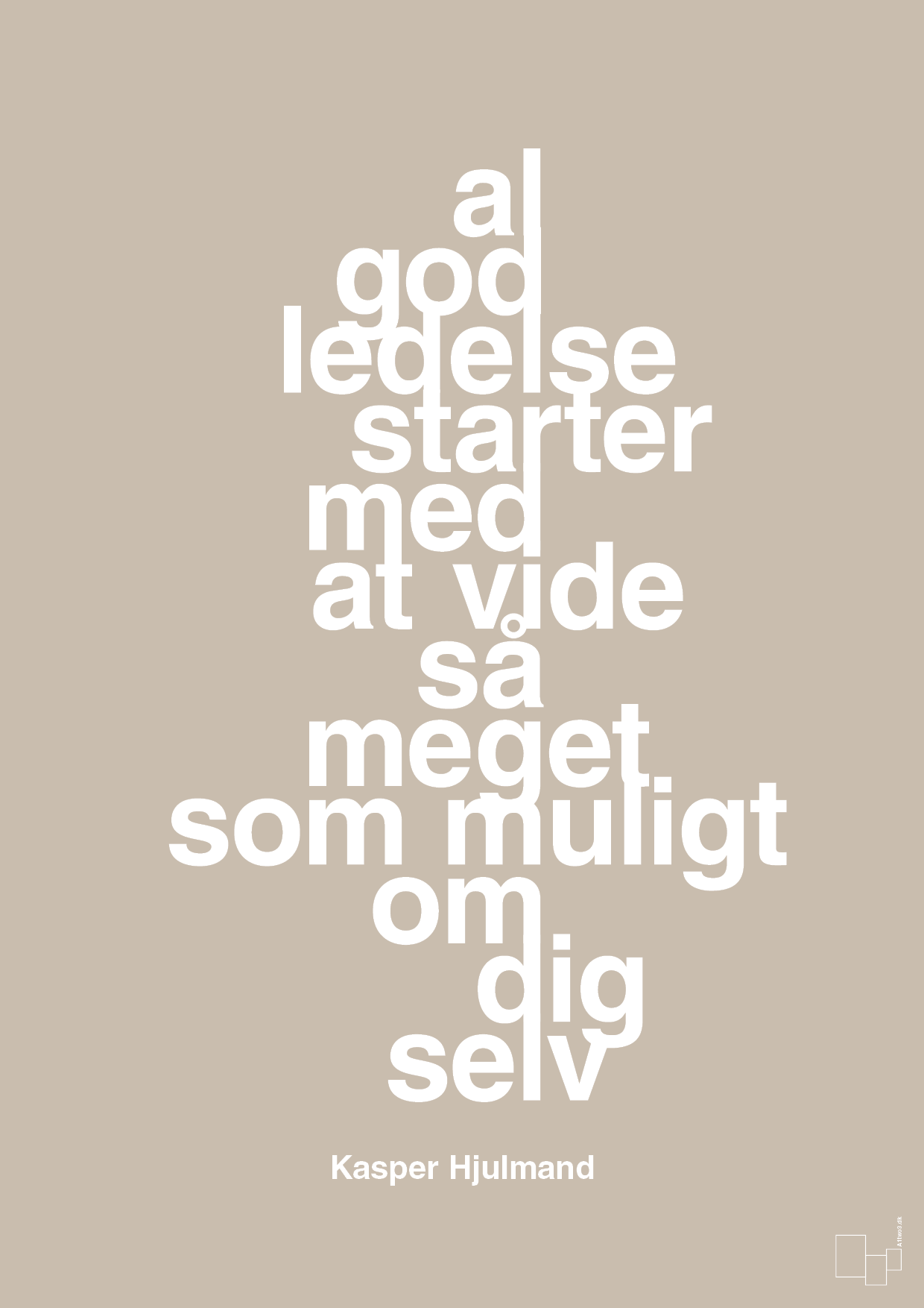 plakat: al god ledelse starter med at vide så meget som muligt om dig selv - creamy mushroom-Fodbold-A1two3