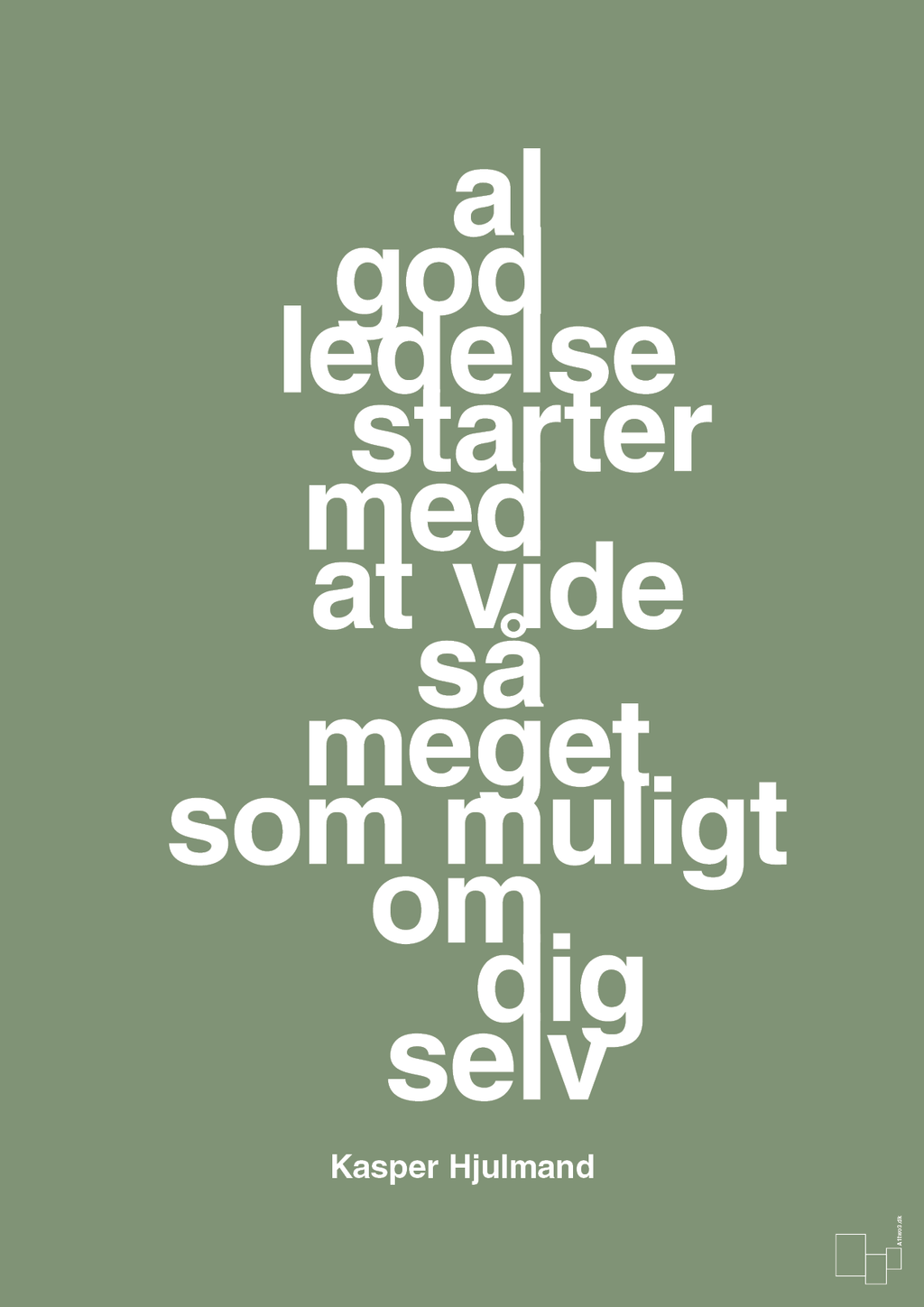 plakat: al god ledelse starter med at vide så meget som muligt om dig selv - jade-Fodbold-A1two3