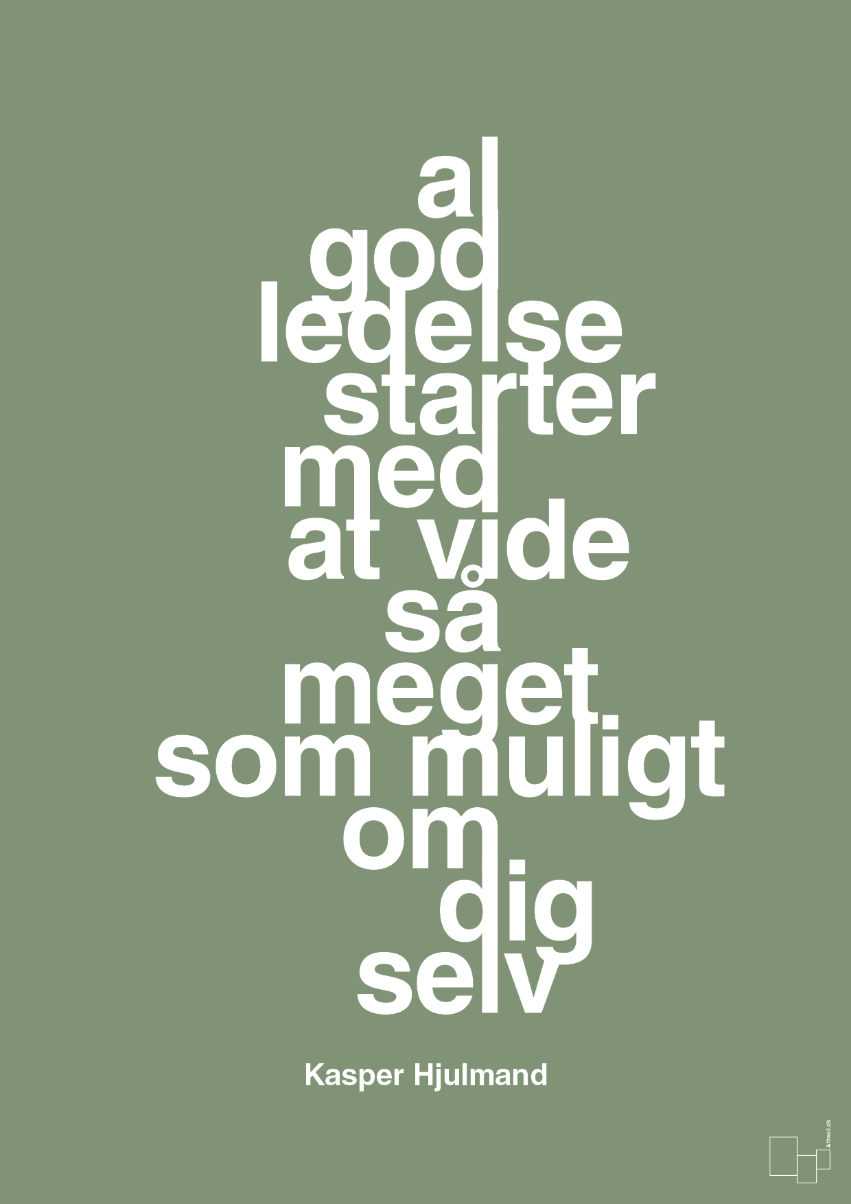 plakat: al god ledelse starter med at vide så meget som muligt om dig selv - jade-Fodbold-A1two3