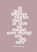plakat: al god ledelse starter med at vide så meget som muligt om dig selv - light rose-Fodbold-A1two3