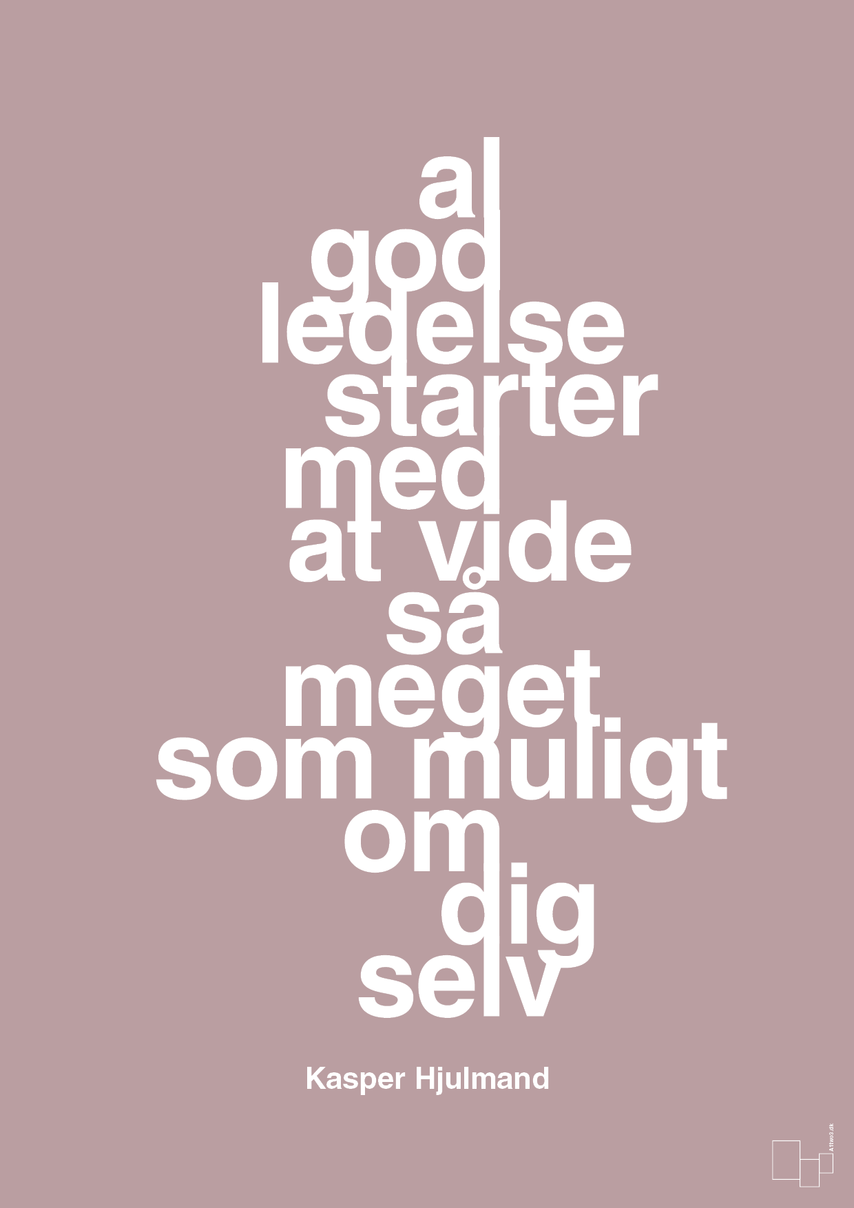 plakat: al god ledelse starter med at vide så meget som muligt om dig selv - light rose-Fodbold-A1two3
