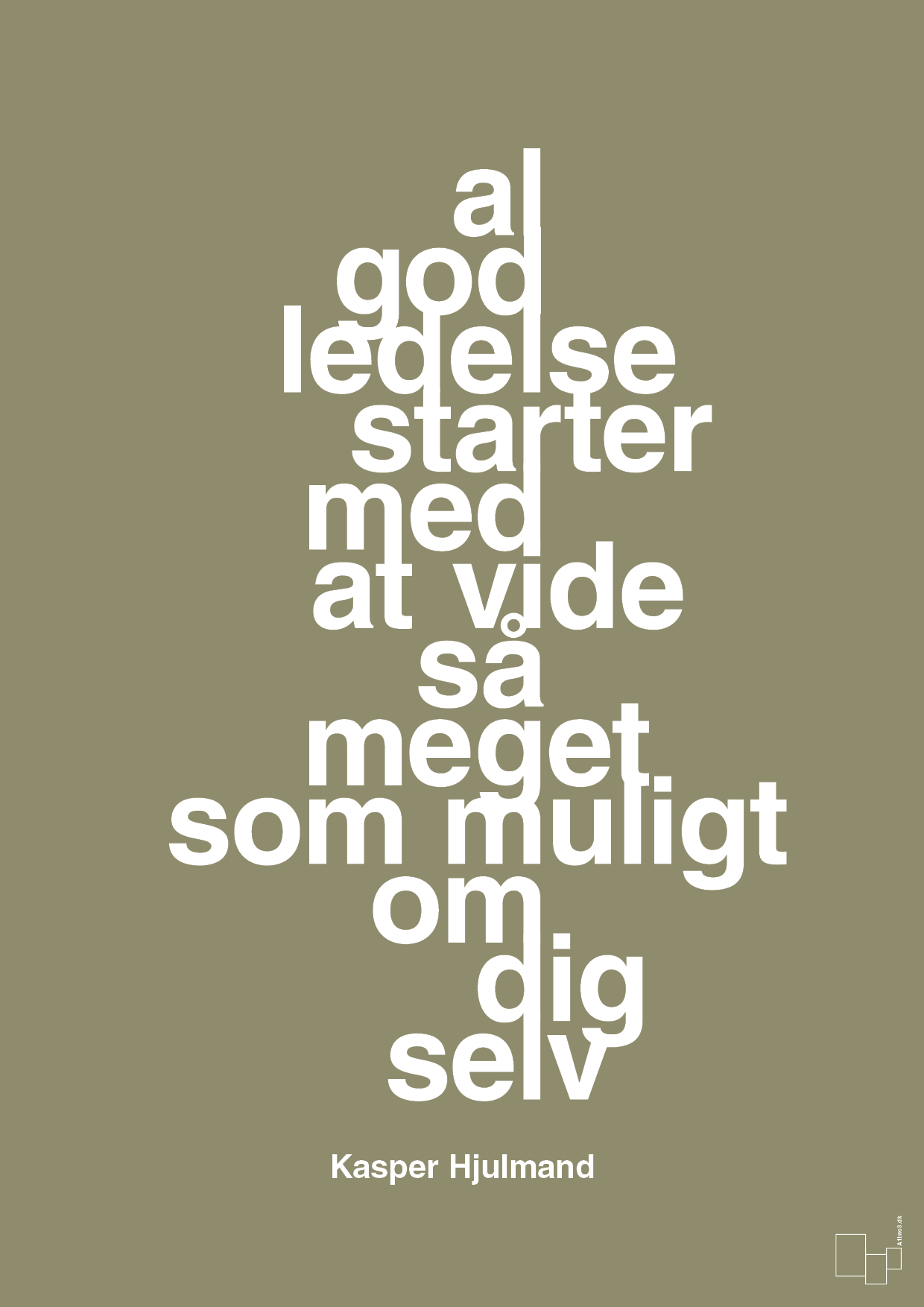plakat: al god ledelse starter med at vide så meget som muligt om dig selv - misty forrest-Fodbold-A1two3