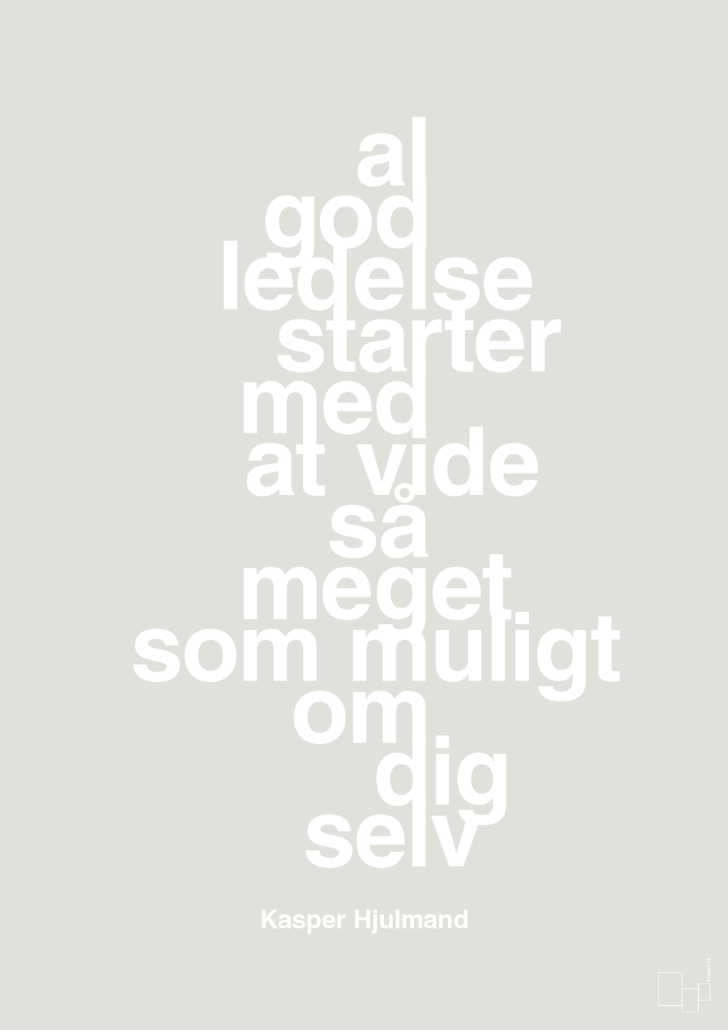 plakat: al god ledelse starter med at vide så meget som muligt om dig selv - painters white-Fodbold-A1two3