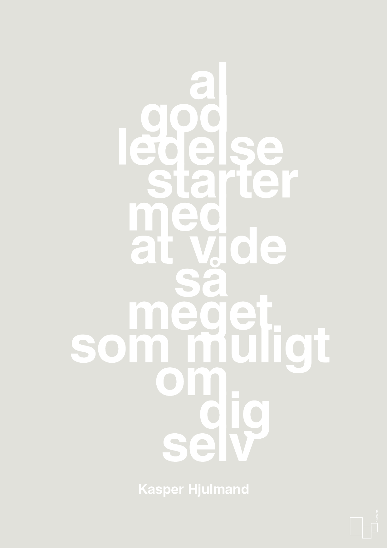 plakat: al god ledelse starter med at vide så meget som muligt om dig selv - painters white-Fodbold-A1two3