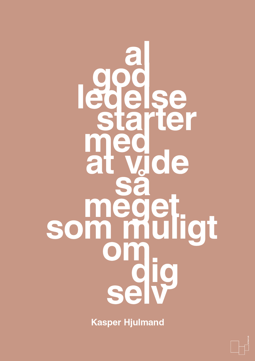 plakat: al god ledelse starter med at vide så meget som muligt om dig selv - powder-Fodbold-A1two3