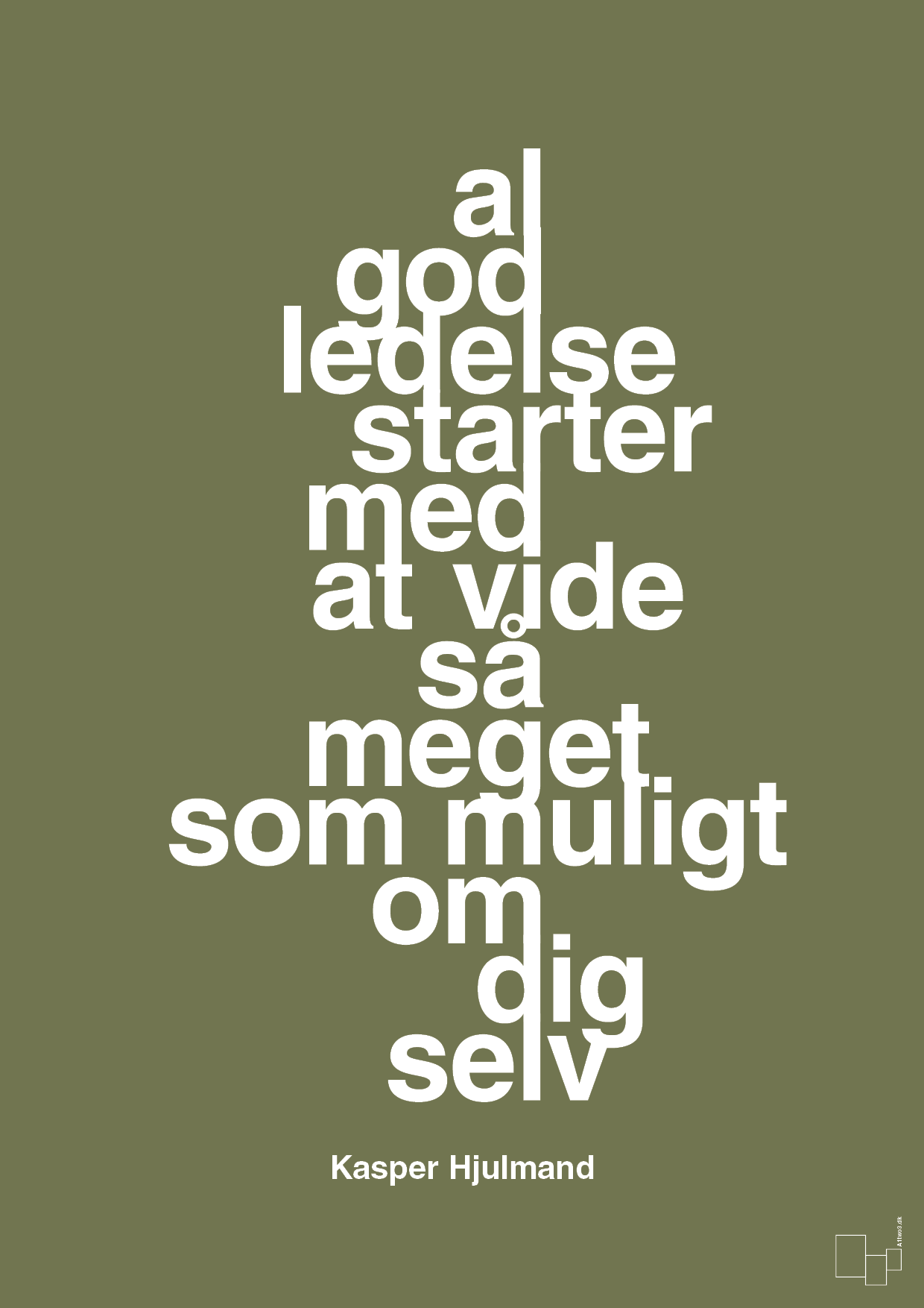 plakat: al god ledelse starter med at vide så meget som muligt om dig selv - secret meadow-Fodbold-A1two3