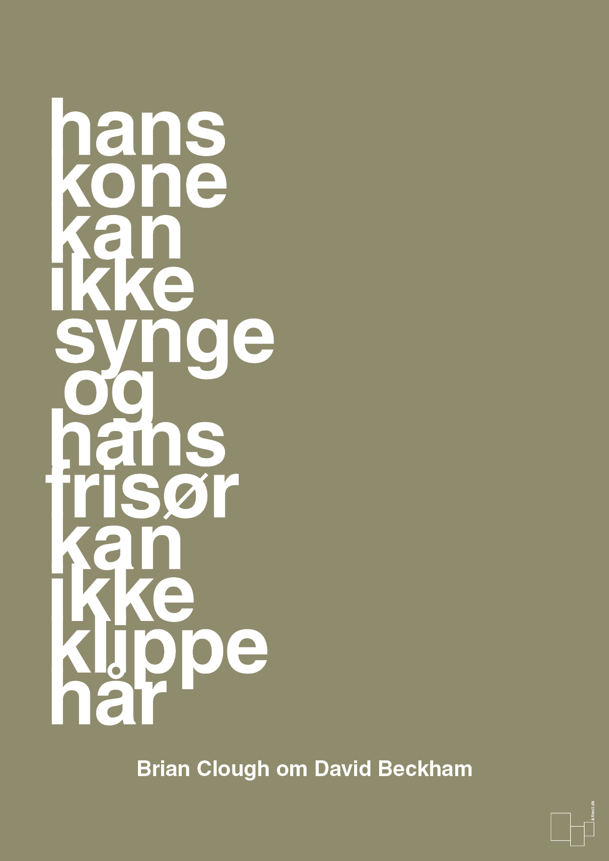 plakat: hans kone kan ikke synge og hans frisør kan ikke klippe hår - misty forrest-Fodbold-A1two3