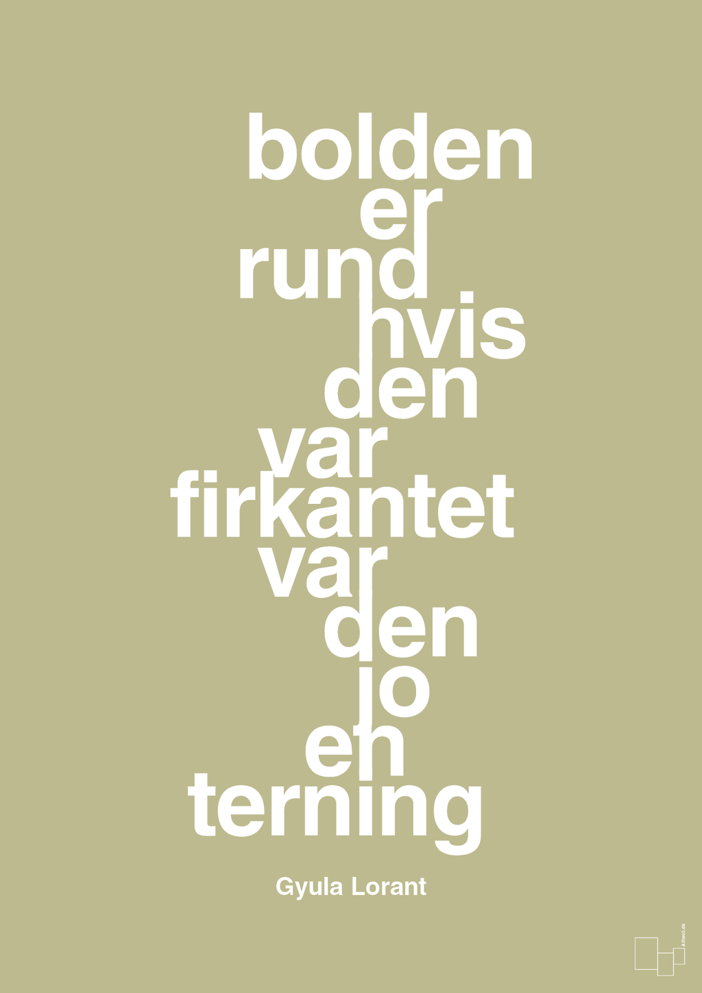 plakat: bolden er rund hvis den var firkantet var den jo en terning - back to nature-Fodbold-A1two3