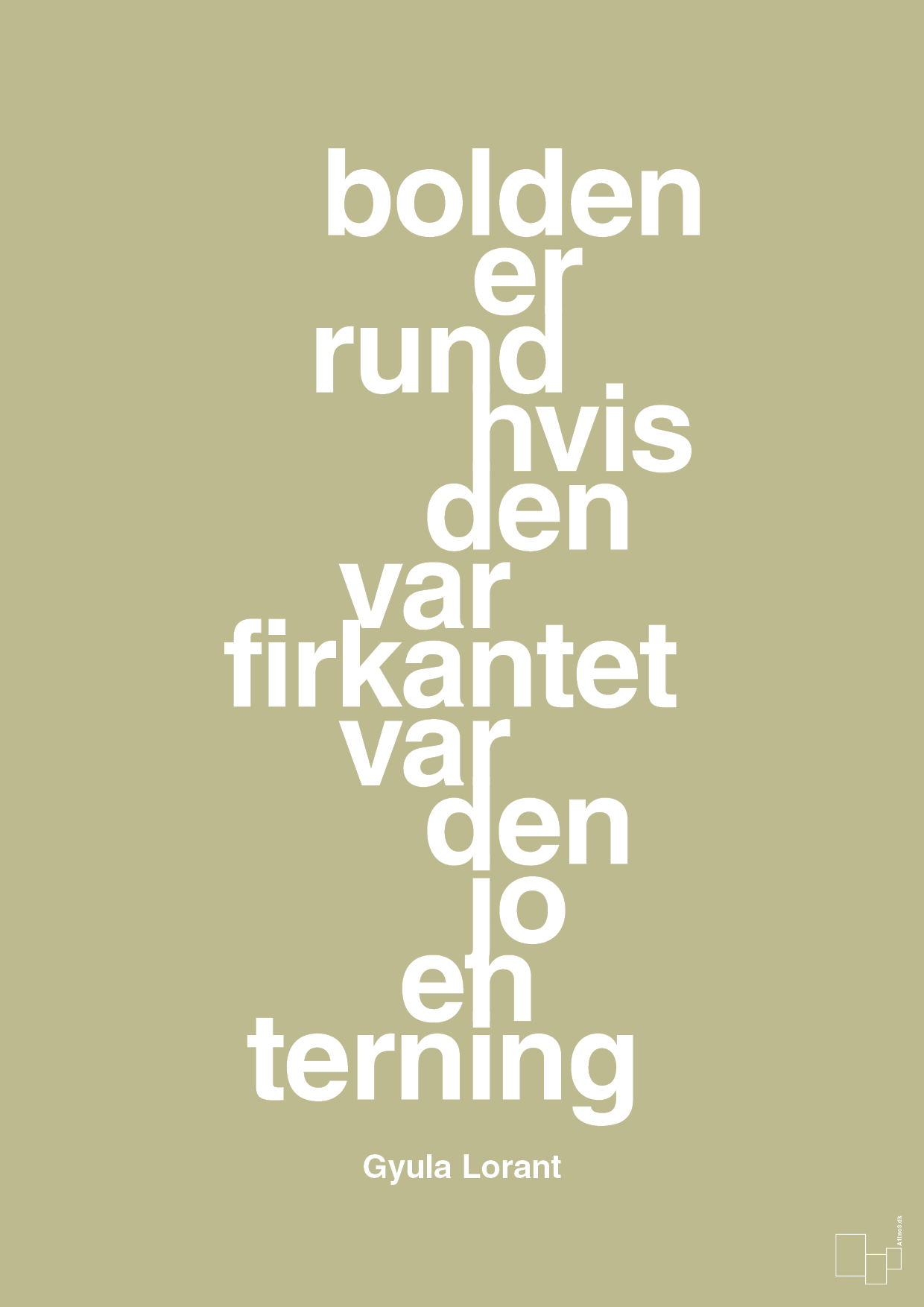 plakat: bolden er rund hvis den var firkantet var den jo en terning - back to nature-Fodbold-A1two3