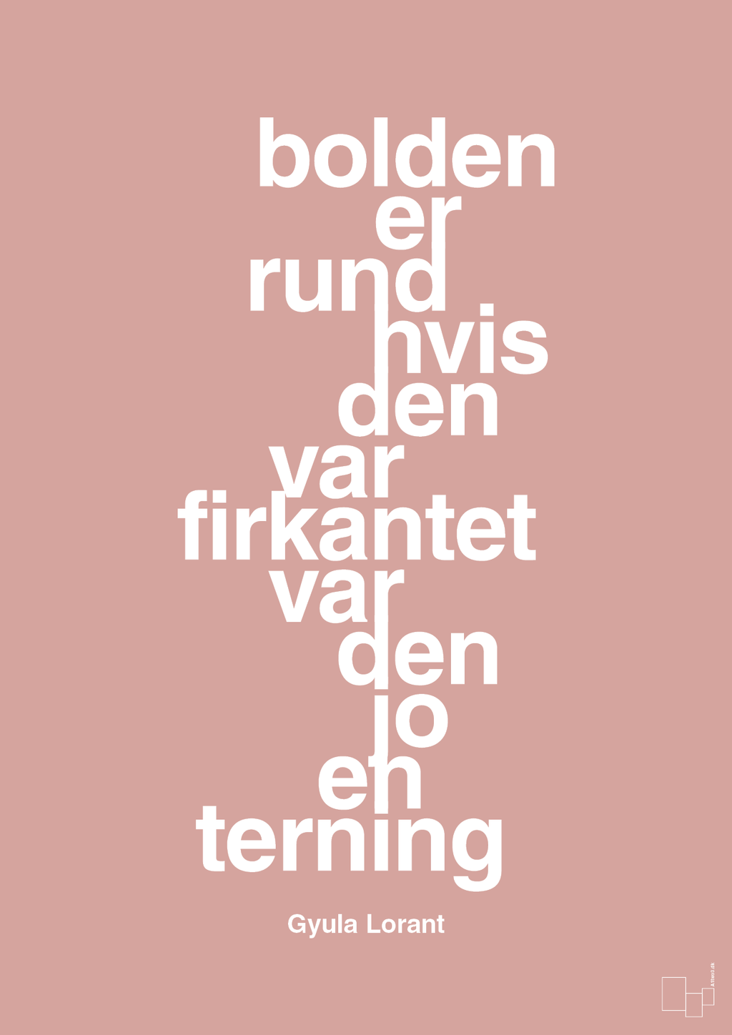 plakat: bolden er rund hvis den var firkantet var den jo en terning - bubble shell-Fodbold-A1two3
