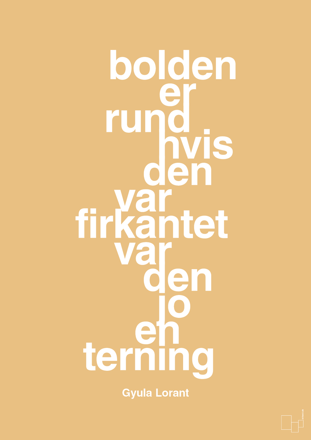 plakat: bolden er rund hvis den var firkantet var den jo en terning - charismatic-Fodbold-A1two3
