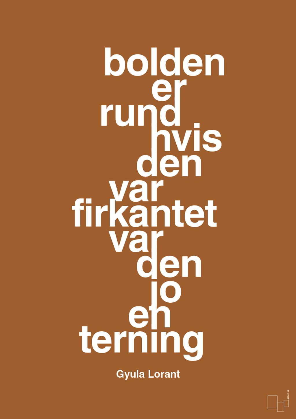 plakat: bolden er rund hvis den var firkantet var den jo en terning - cognac-Fodbold-A1two3