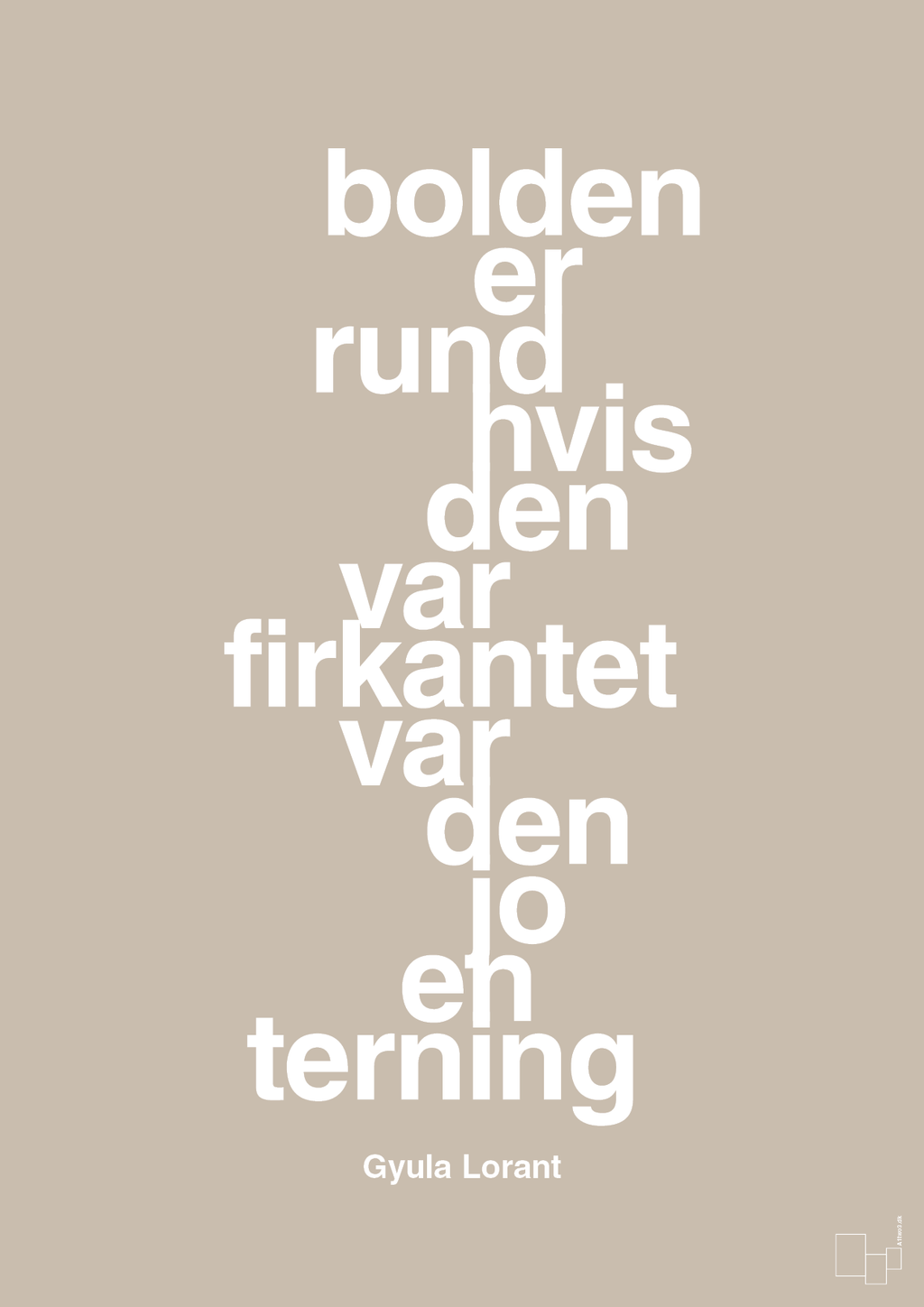 plakat: bolden er rund hvis den var firkantet var den jo en terning - creamy mushroom-Fodbold-A1two3
