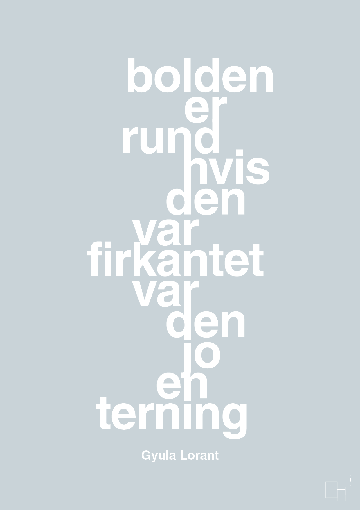 plakat: bolden er rund hvis den var firkantet var den jo en terning - light drizzle-Fodbold-A1two3