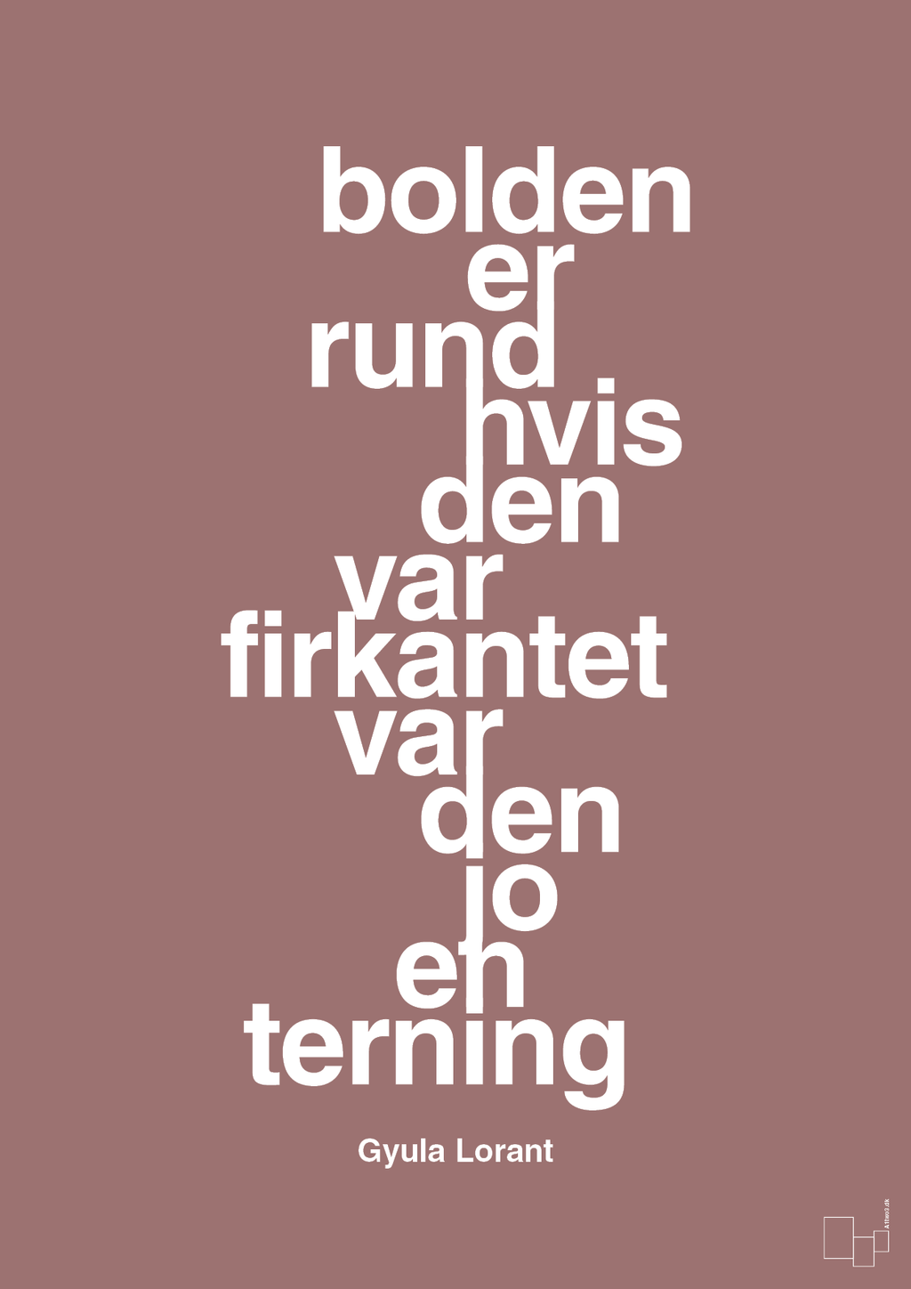 plakat: bolden er rund hvis den var firkantet var den jo en terning - plum-Fodbold-A1two3