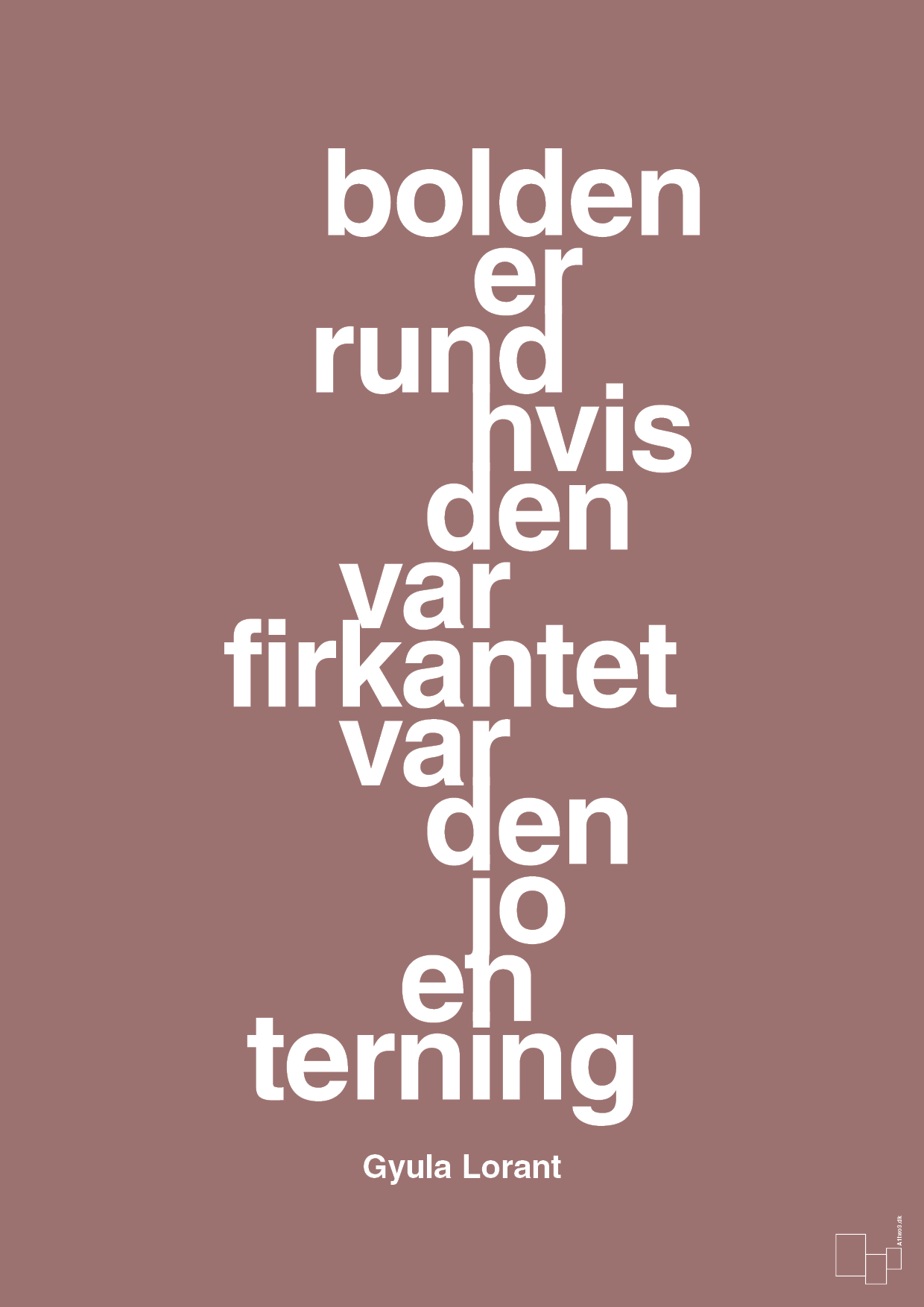 plakat: bolden er rund hvis den var firkantet var den jo en terning - plum-Fodbold-A1two3