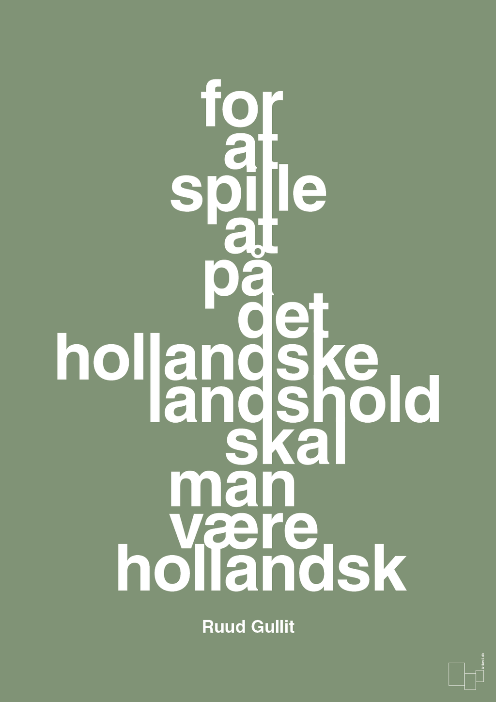 plakat: for at spille på det hollandske landshold skal man være hollandsk - jade-Fodbold-A1two3