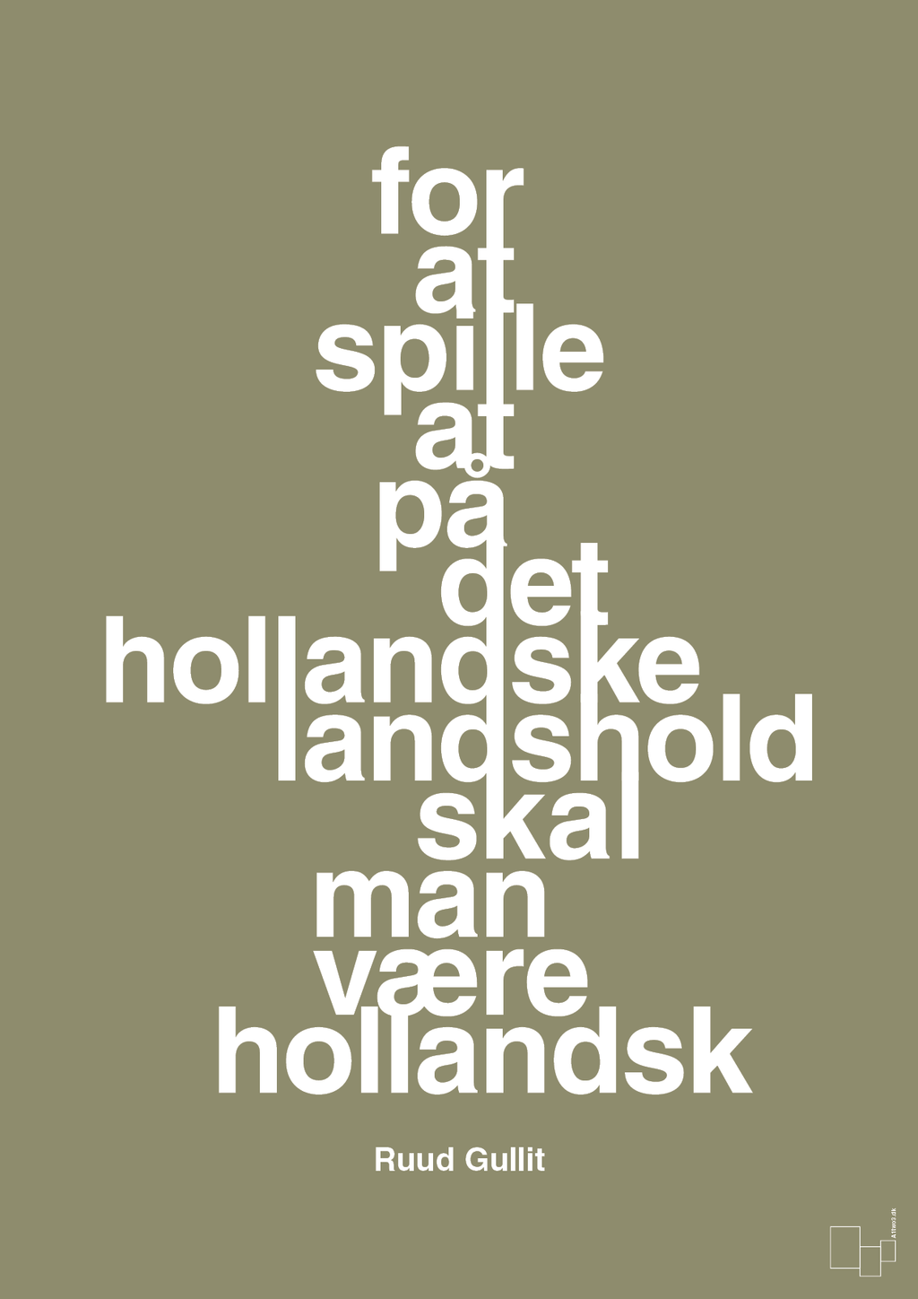 plakat: for at spille på det hollandske landshold skal man være hollandsk - misty forrest-Fodbold-A1two3
