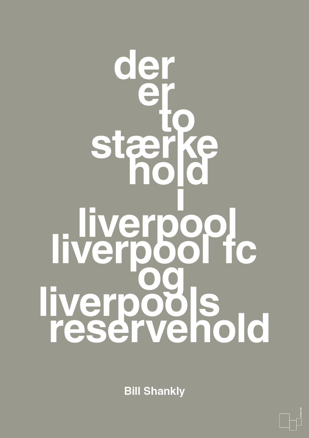 plakat: der er to stærke hold i liverpool liverpool fc og liverpools reservehold - battleship gray-Fodbold-A1two3