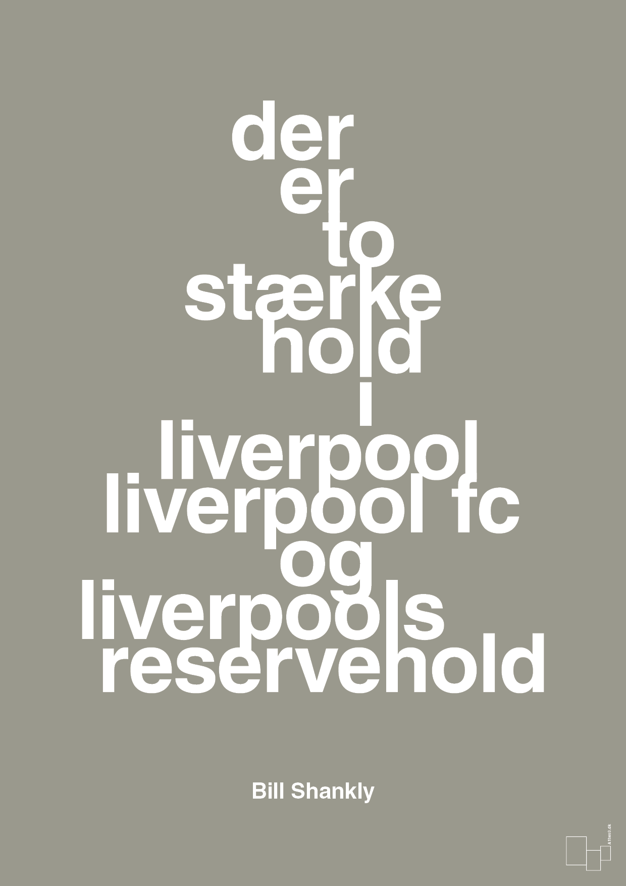 plakat: der er to stærke hold i liverpool liverpool fc og liverpools reservehold - battleship gray-Fodbold-A1two3