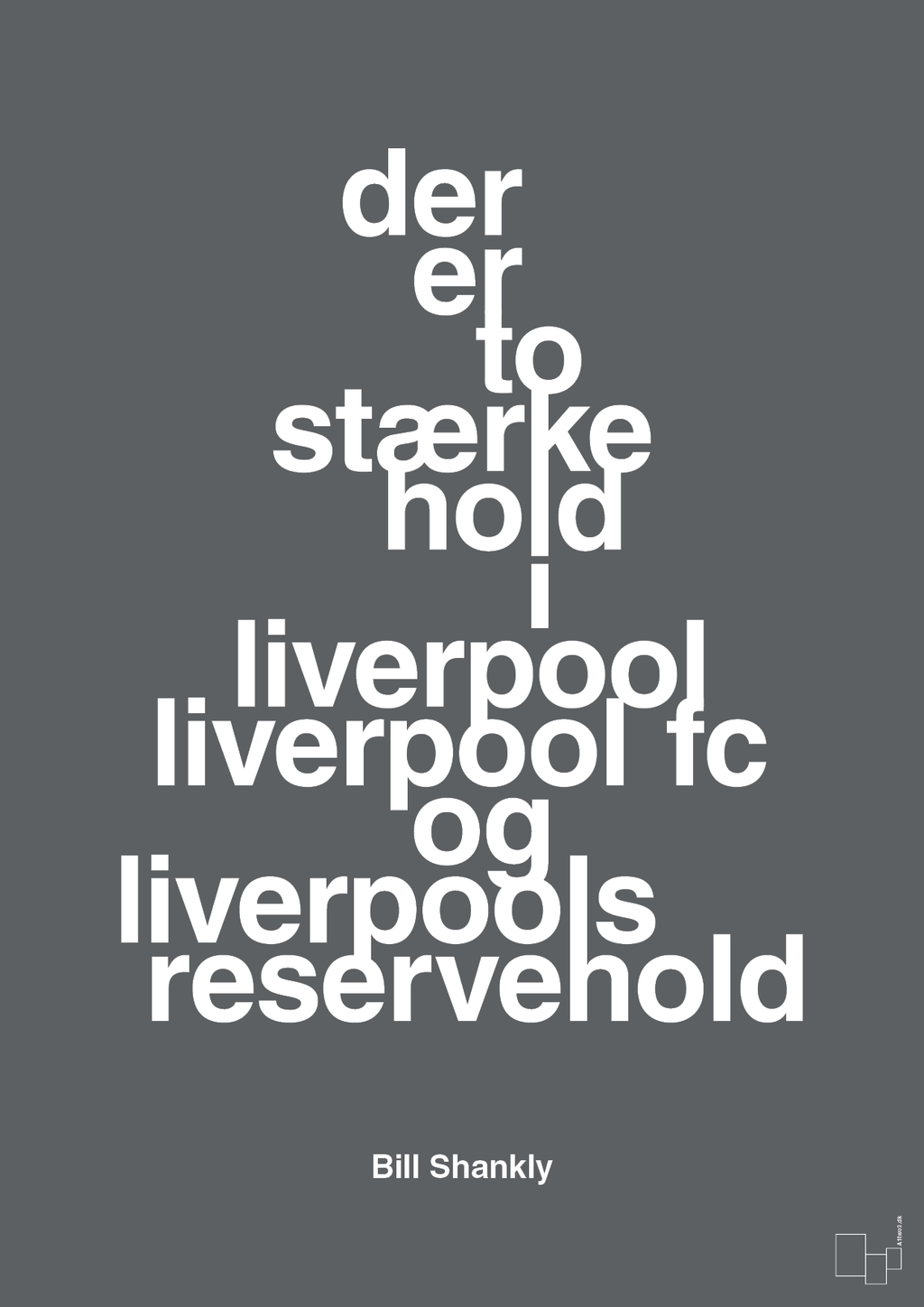 plakat: der er to stærke hold i liverpool liverpool fc og liverpools reservehold - graphic charcoal-Fodbold-A1two3