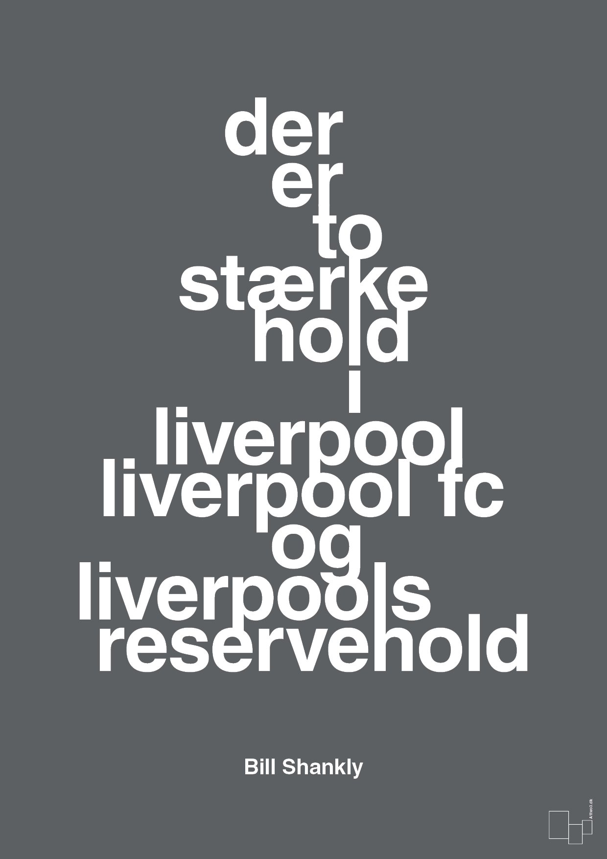 plakat: der er to stærke hold i liverpool liverpool fc og liverpools reservehold - graphic charcoal-Fodbold-A1two3