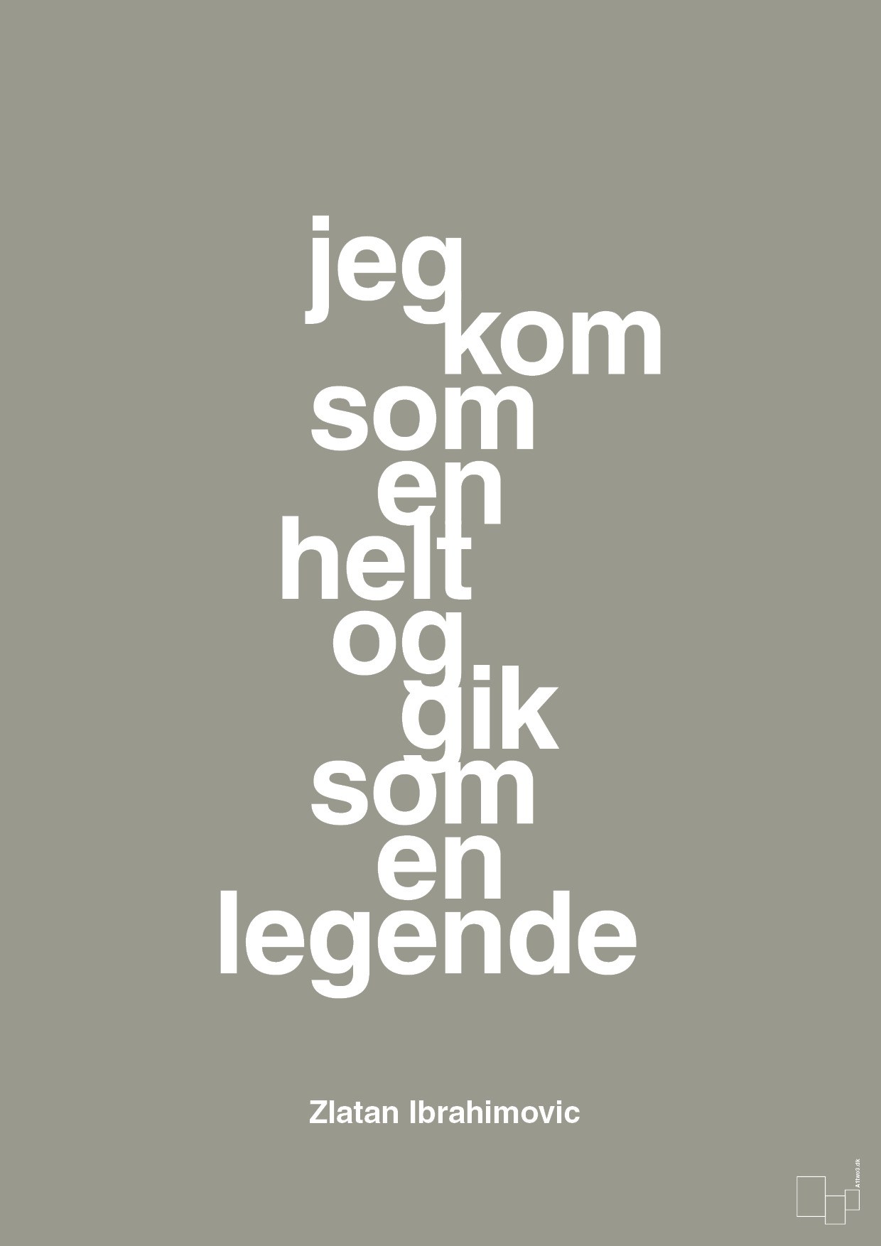 plakat: jeg kom som en helt og gik som en legende - battleship gray-Fodbold-A1two3